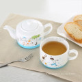 straight design ceramic tea for one wholesale with silicone circle